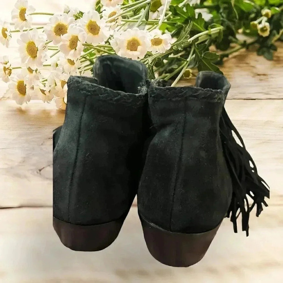 Sam Edelman black suede fringe booties size 7/37 EUC Style “Paige” - Picture 2 of 16